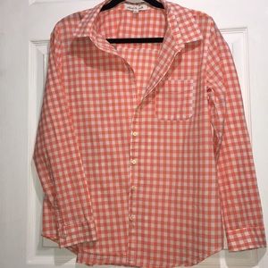Orange Gingham button up L
